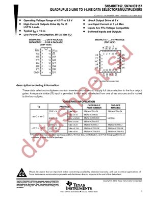 SN74HCT157NE4 datasheet  